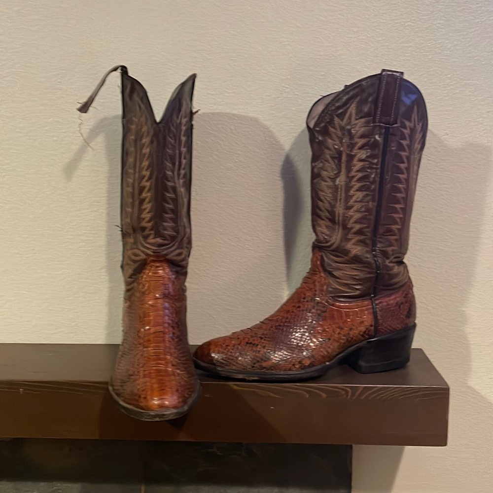 Orange Pythons Cowboy Boots slightly used